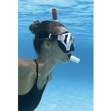 Mediterian Yüzme Dominator Pro Snorkel Set Dalış Maskesi Deniz Yüzücü Gözlüğü Gözlük Maske - Beyaz - (14 Yaş Ü