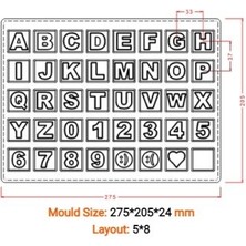 Pasta Cumhuriyeti Harf ve Rakam Şekilli Polikarbon Çikolata Kalıbı
