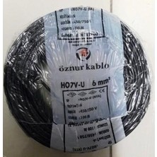 Öznur 6 mm Nya Kablo Tek Damar Siyah 100 Metre