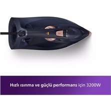 Philips  Azur Yeni 7500 Seri Buharlı Ütü 300 ml 3200W Lacivert Gold 2401 Watt ve Üzeri Buharlı