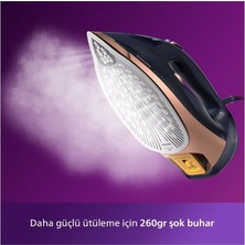 Philips  Azur Yeni 7500 Seri Buharlı Ütü 300 ml 3200W Lacivert Gold 2401 Watt ve Üzeri Buharlı