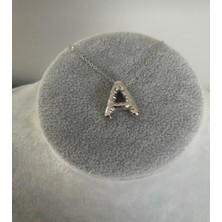NV Jewellery Çelik Silver Gümüş Renk Balon A Harf Kolye