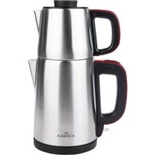 Gri Tea Break Çay Makinesi Çelik Inox Kırmızı Metal  Elektrikli Çaydanlık