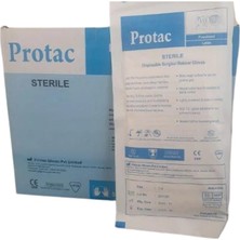 Protac Steril Pudralı Cerrahi Lateks Eldiven 50 Çift Lateks No: 6.5