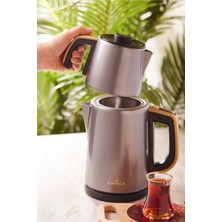 Retro Tea Antrasit Çay Makinesi 500+ L 1-2 L  Metal Haki Çelik Ele