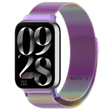 Sneezy Xiaomi Mi Band 8 Pro Uyumlu Woven Wire Tasarım Metal Hasır Kordon