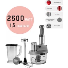 Karaca 50 Hz / 60 Hz 2500W Turbo Doğrayıcı, Dilimleme Rondo, Blender - Ikili Çelik Mikser 8 In 1 Çok Amaçl