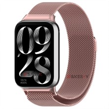 Sneezy Xiaomi Mi Band 8 Pro Uyumlu Woven Wire Tasarım Metal Hasır Kordon