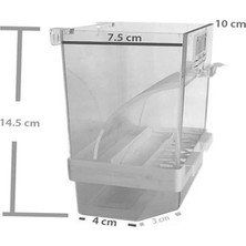 Tuana Kafes Kanarya Kuşu Muhabbet Kuşu Akıllı Kuş Yemliği Taban Hazneli Beyaz 10 x 7,5 -14,5 cm
