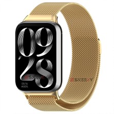 Sneezy Xiaomi Mi Band 8 Pro Uyumlu Woven Wire Tasarım Metal Hasır Kordon