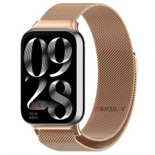 Sneezy Xiaomi Mi Band 8 Pro Uyumlu Woven Wire Tasarım Metal Hasır Kordon