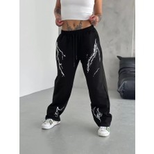 Stock Mount Unisex Dijital Baskılı Eşofman Altı - Siyah