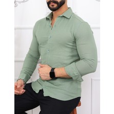 Anıl Fashion Slim Fit Krinkıl Keten Yazlık Erkek Gömlek