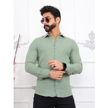 Anıl Fashion Slim Fit Krinkıl Keten Yazlık Erkek Gömlek