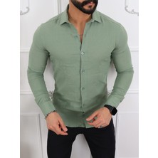 Anıl Fashion Slim Fit Krinkıl Keten Yazlık Erkek Gömlek