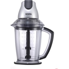 Vestel Plastik Maxi 4 Bıçaklı Doğrayıcı 500-1500 Watt   4 Bıçaklı Cam Gri