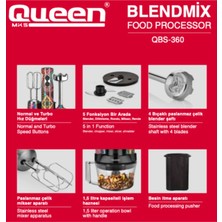 Queen Siyah Blendmix Pro Casablanca Blender Set (QBS-360CB)