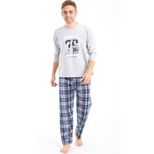 Tampap Erkek Baskılı Pijama Takımı Uzun Kollu Tampap