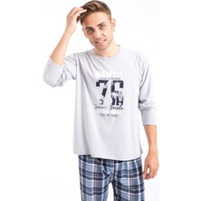 Tampap Erkek Baskılı Pijama Takımı Uzun Kollu Tampap