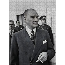 Karizma Tablo Ahşap Mdf Puzzle Yapboz Siyah Beyaz Atatürk 500 Parça 50*70 cm