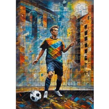 Karizma Tablo Ahşap Mdf Puzzle Yapboz Futbol Oynayan Çocuk 120 Parça 25*35 cm