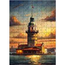 Karizma Tablo Ahşap Mdf Puzzle Yapboz Istanbul Galata Kulesi 120 Parça 25*35 cm