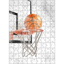 Tablomega Ahşap Mdf Puzzle Yapboz Basketbol Topu ve Pota 120 Parça 25*35 cm