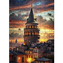 Tablomega Ahşap Mdf Puzzle Yapboz Gün Batımı Galata Kulesi 120 Parça 25*35 cm