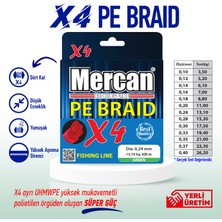 Mercan Pe Örgü Premium 4x Ip 300 M Yeşil Misina