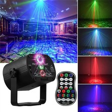 Guiwuu 7 Renk LED Dj Disko Lazer Ses Strobe Sahne Işık Projektör Noel Cadılar Bayramı Dekorasyonları Için USB Şarj Edilebilir A (Yurt Dışından)