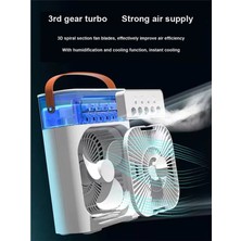 Guiwuu Klima Fanı USB Su Su Buharlı Vantilatör 7 Renk LED Işık Nemlendirme Masa Fanı Taşınabilir Hava Soğutucu Fan Kapalı-C (Yurt Dışından)