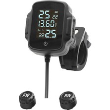 Guiwuu Motosiklet Tpms Motosiklet Lastik Basıncı Izleme Sistemi Qc 3.0 USB Şarj Cihazı ile Lastik Sıcaklığı Alarm Sistemi (Yurt Dışından)