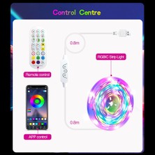 Guiwuu LED Şerit Işık USB 5V Kontrol LED Senfoni Bluetooth App Uzaktan Kumanda ile Kayan IŞIK-10M 140 Işıklar (Yurt Dışından)