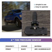 Guiwuu 4 Adet Tpms Lastik Basıncı Monitör Sensörü 315MHZ 9L3T-1A180-AF Focus E-150 Için (Yurt Dışından)