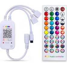 Guiwuu 2x DC5-24V Bluetooth LED Denetleyici + 40 Tuşlar Uzaktan Kumanda App Kontrolü ve Müzik Senkronizasyonu Rgb Ir Rf 5050 Rgb LED Işık Için (Yurt Dışından)