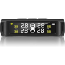 Guiwuu Solar Tpms Araç Lastik Basıncı Alarm Izleme Sistemi 4 Harici Otomatik Alarm Sistemi Lastik Basıncı Sıcaklık Uyarısı (Yurt Dışından)