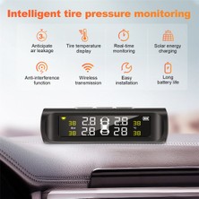 Guiwuu Solar Tpms Araç Lastik Basıncı Alarm Izleme Sistemi 4 Harici Otomatik Alarm Sistemi Lastik Basıncı Sıcaklık Uyarısı (Yurt Dışından)