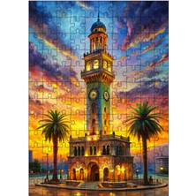 Ekart Ahşap Mdf Puzzle Yapboz Saat Kulesi Gün Batımı 120 Parça 25*35 cm