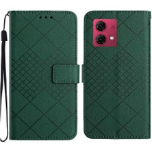 YH Mall Motorola Moto G84 Için Flip Case El Kayışı Cüzdan ile 5g Elmas Kabartmalı (Yurt Dışından)