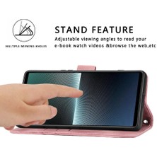 YH Mall Sony Xperia 5 V Için Kickstand Durumda Bilek Kayışı Pu Deri Kapak Kartı (Yurt Dışından)