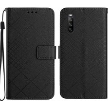 YH Mall El Kayışı Elmas Kabartmalı Manyetik ile Sony Xperia 10 V Için Flip Case (Yurt Dışından)