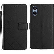 YH Mall El Kayışı Kart Yuvası Standı Elmas Pu ile Sony Xperia 5 V Için Flip Case (Yurt Dışından)