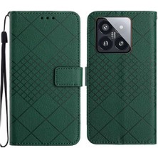 Bdt Shop Xiaomi 14 Elmas Kabartmalı Kart Yuvası Için Flip Case El Kayışı ile Standı (Yurt Dışından)