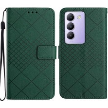 Bdt Shop Vivo V30 Lite Için Flip Case El Kayışı Elmas ile 5g Cüzdan Pu Deri (Yurt Dışından)