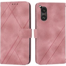 Bdt Shop Sony Xperia 5 V Için Kickstand Durumda Bilek Kayışı Pu Deri Kapak Kartı (Yurt Dışından)