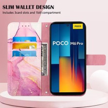 Manyi Mall Xiaomi Poco M6 Pro 4g Pu Deri Kickstand Cüzdan Mermer Desen (Yurt Dışından)