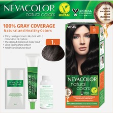 Nevacolor Nc Natural Colors 2'Li Set  1. Siyah Kalıcı Krem Saç Boyası Seti