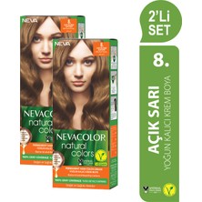 Nevacolor Natural Colors 2'Lİ SET 8. AÇIK SARI Kalıcı Krem Saç Boyası Seti
