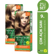 Nevacolor Natural Colors 2'Lİ SET 9. ÇOK AÇIK SARI Kalıcı Krem Saç Boyası Seti