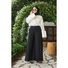 Neways 1153-DENIM Püsküllü Pantolon Etek Siyah